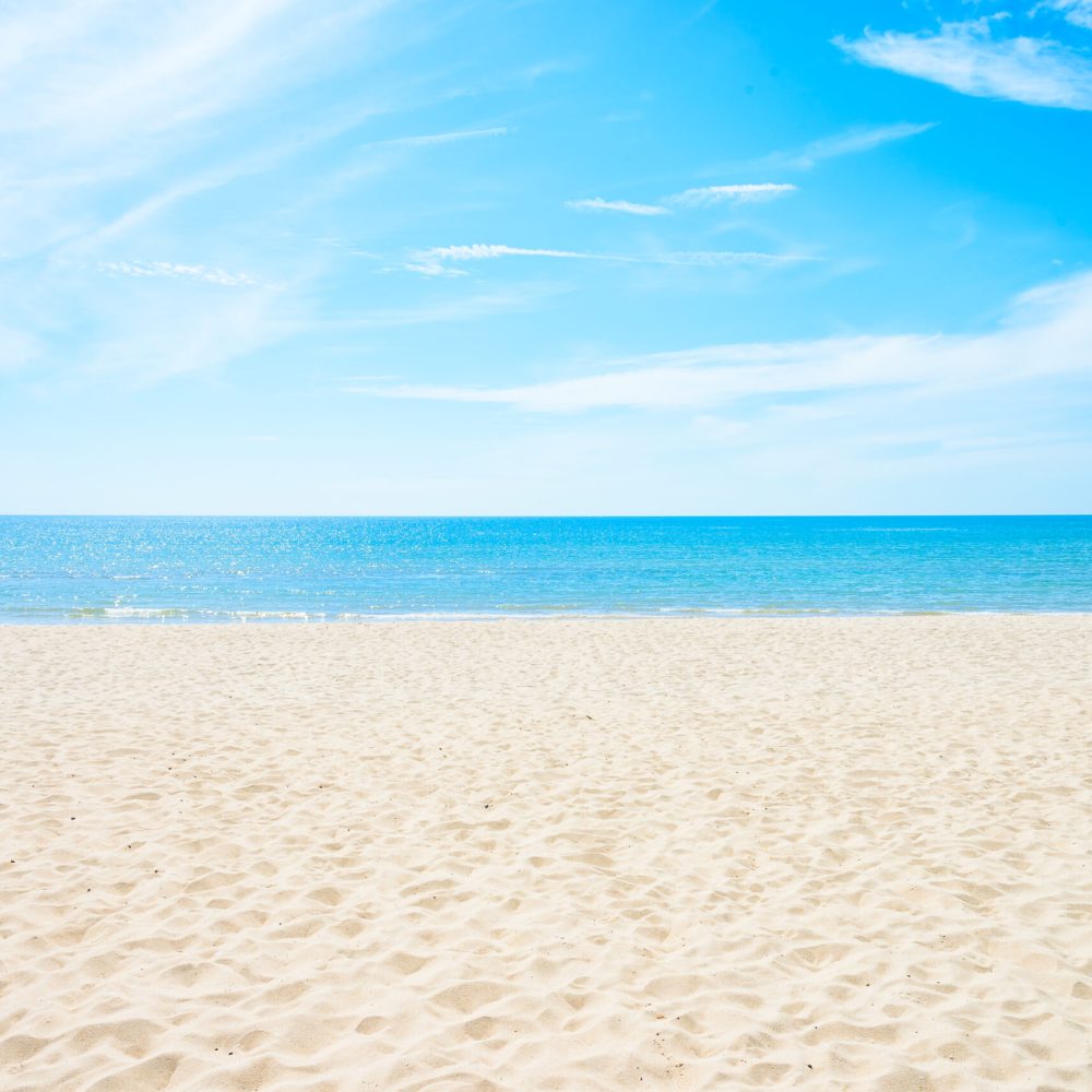 Empty sea and beach background with copy space